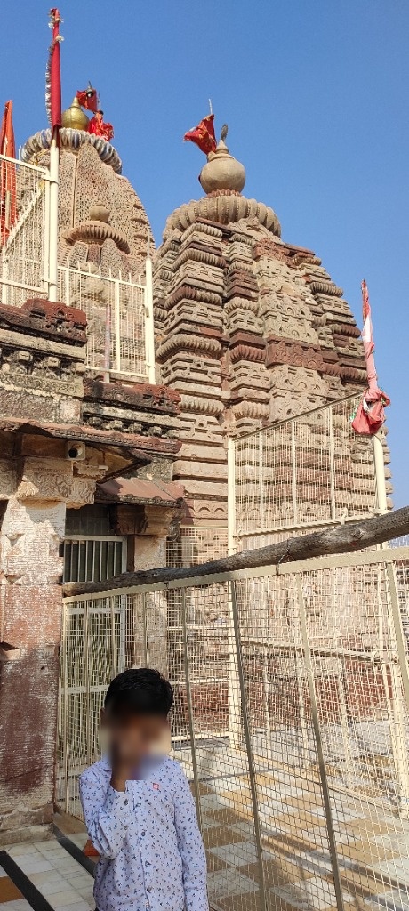 Devotees Receiving Spiritual Blessings at Temple